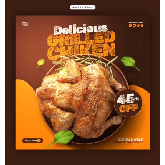 Special Discount Roast Chicken Main Image PSD Layered Material